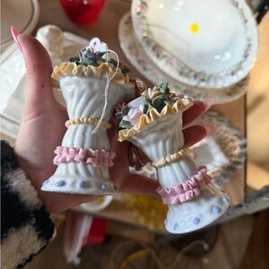 Charming Ceramic vintage Capodimonte candle stick holders